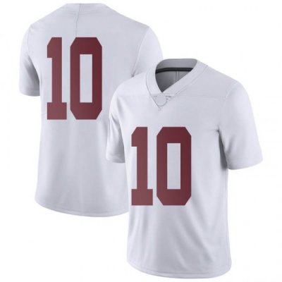 NCAA Men's Alabama Crimson Tide #10 Mac Jones Stitched College Nike Authentic No Name White Football Jersey DQ17P42KQ